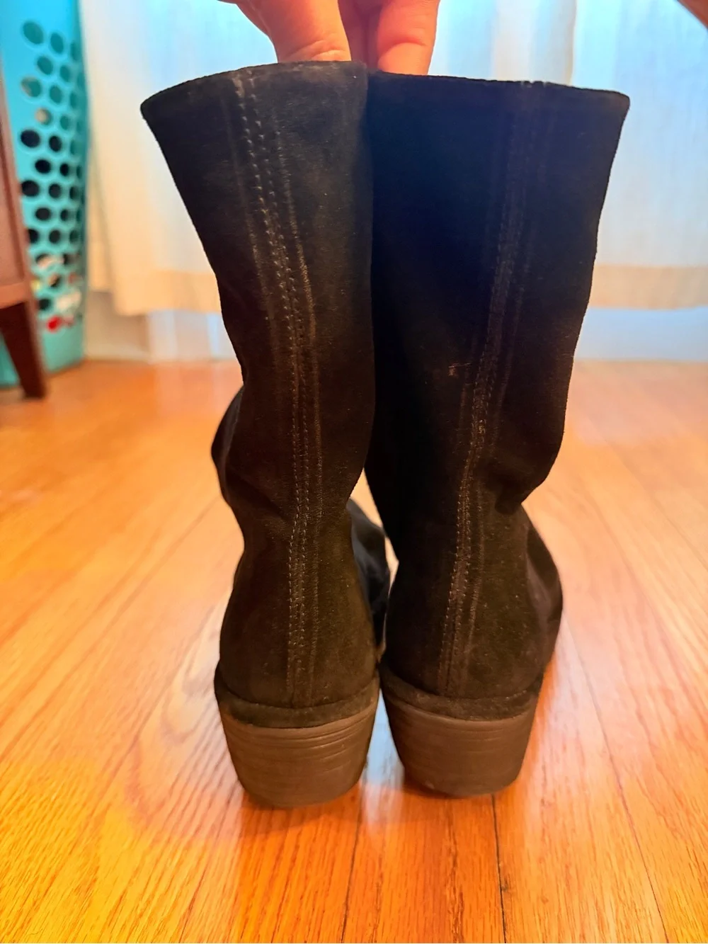 Fly London Black Suede Wedge Mid-Calf Boots - Picture 4 of 8